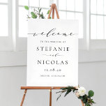 Black Dainty Script Wedding Welcome Sign at Zazzle