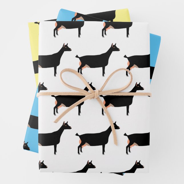 Black Dairy Goat Wrapping Paper Sheets (In situ)