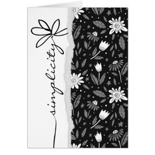 black daisy with word simplicity cards