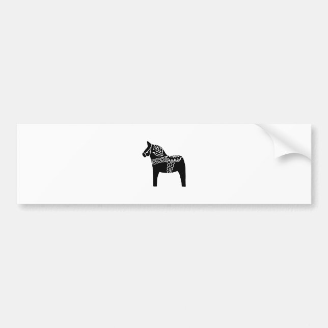 Black Dala Horse Bumper Sticker (Front)