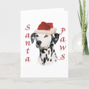 Black Dalmatian Santa Paws Holiday Card