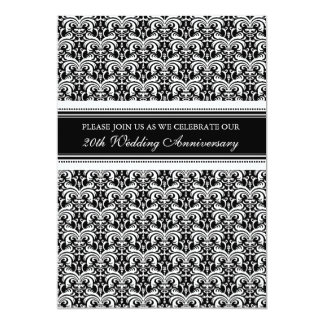 Black Damask 20th Anniversary Party Invitation