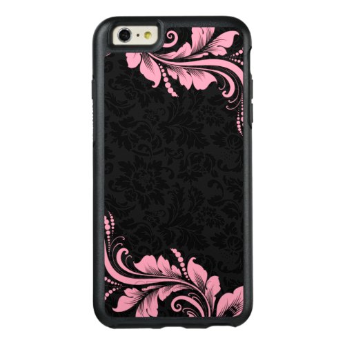 Black Damask And Pink Floral Lace OtterBox iPhone 66s Plus Case
