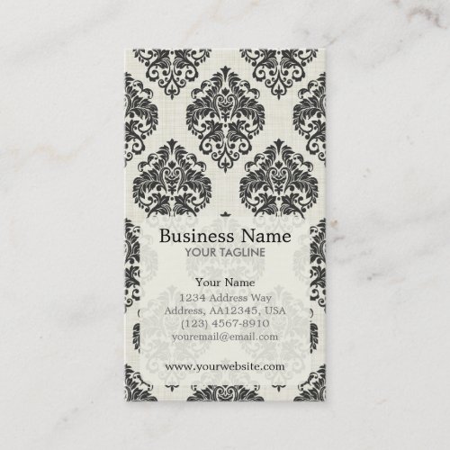 Black Damask Appointment Business Card
