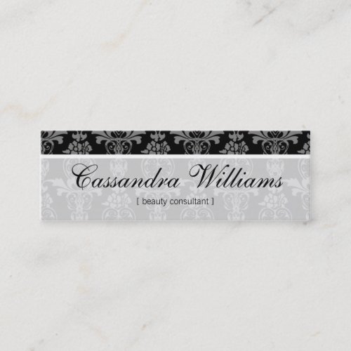 Black Damask Beauty Micro Mini Business Cards