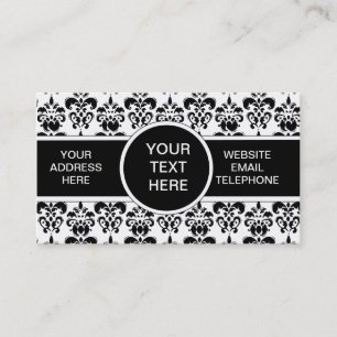 black damask business card
