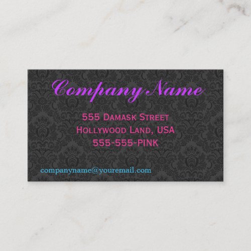 Black Damask Business Card