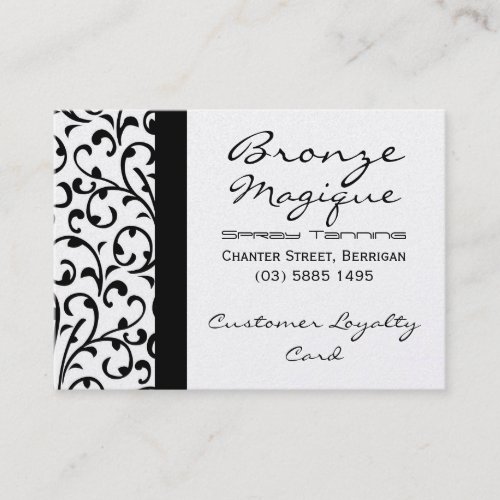 Black Damask Business Customer Loyalty Card Business Card Template