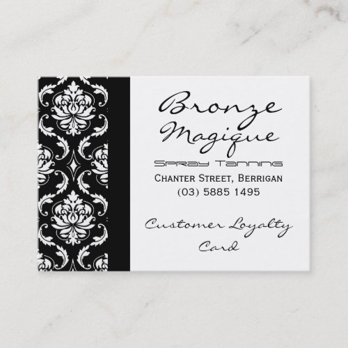 Black Damask Business Customer Loyalty Cards Business Cards