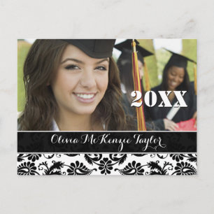 Black Damask Class of Graduation Invitations