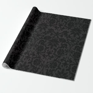 Black Damask Design Wrapping Paper