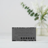Black Damask Discount Promotional Punch Card (Standing Front)
