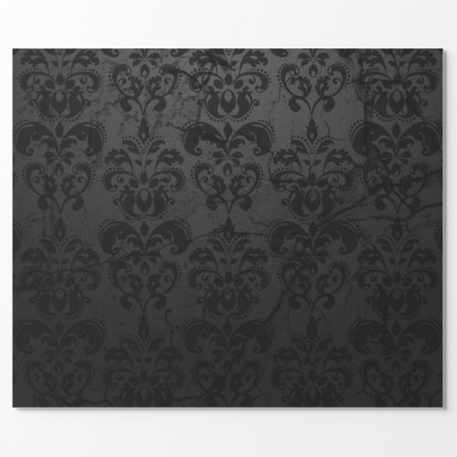 Black Damask Gift Wrap