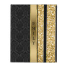 Black Damask Gold Glitter iPad Folio Case Black Damask Gold Glitter iPad Folio Case