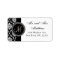 Black Damask Initial Wedding RSVP Address Label