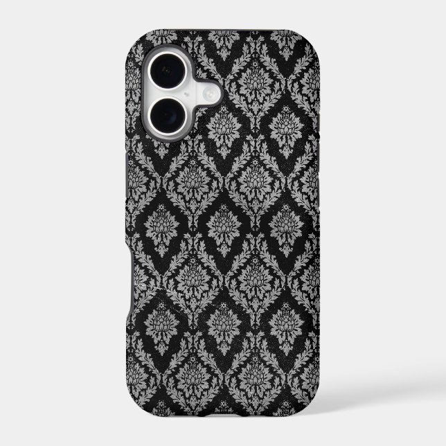 Black Damask Iphone Case (Back)