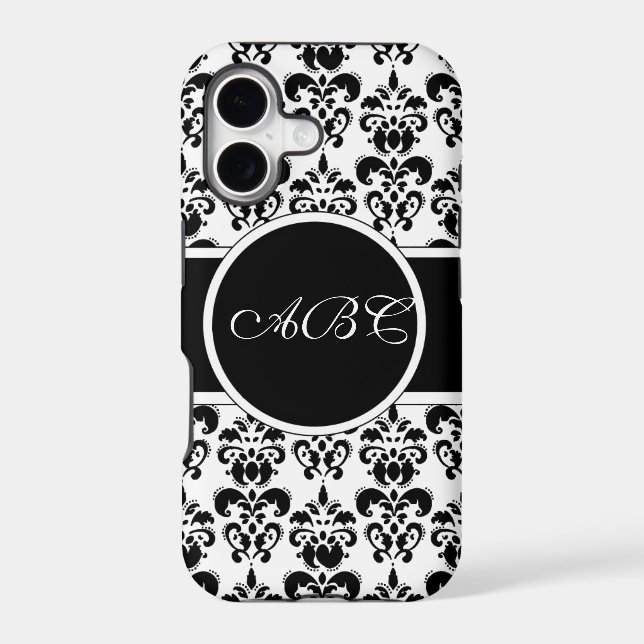 black damask iphone case (Back)