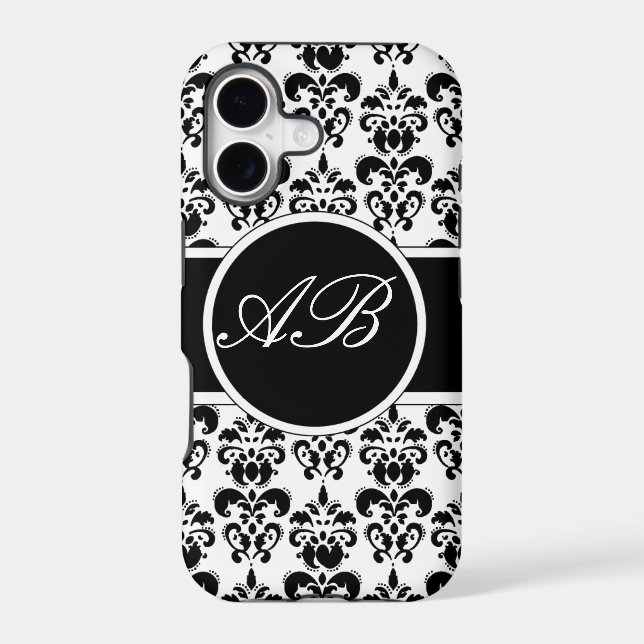 black damask iphone case (Back)