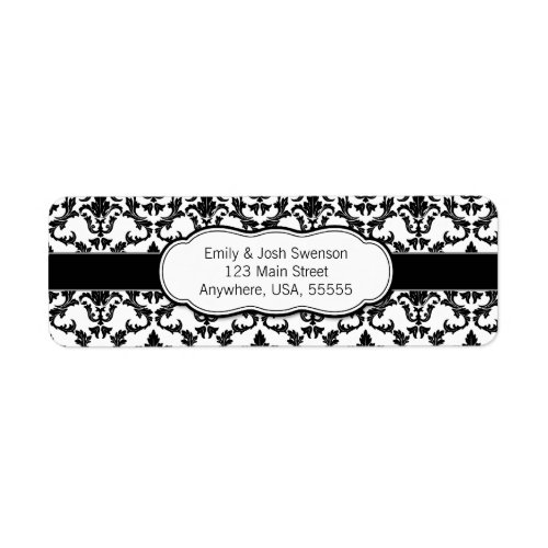 Black Damask Label