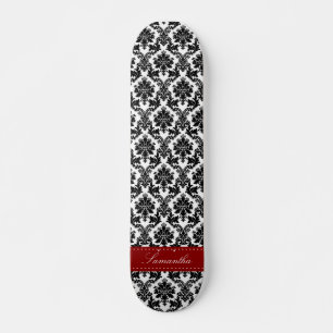 Black Damask Lace Broquade Old School Skateboard Deck