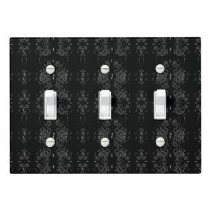 Black Damask Light Switch Cover 