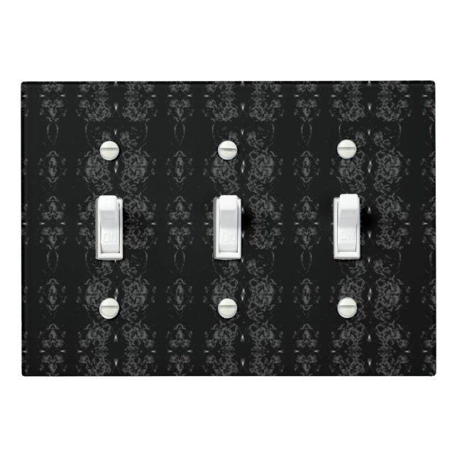 Black Damask Light Switch Cover  (In Situ)