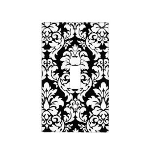 Black Damask Light Switch Cover
