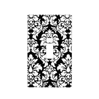 Black Damask Light Switch Cover