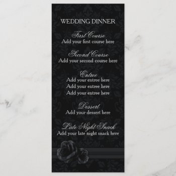 Black Damask Menu Template Lace Rose by 17Minutes at Zazzle