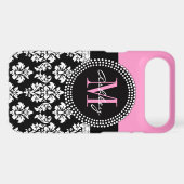 Black Damask Monogram Pink Case-Mate iPhone Case (Back (Horizontal))