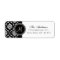 Black Damask Monogram Return Address Label