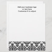 Black Damask Pattern 1 Vintage Floral (Front/Back)