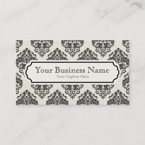 Black Damask Pattern Business Card