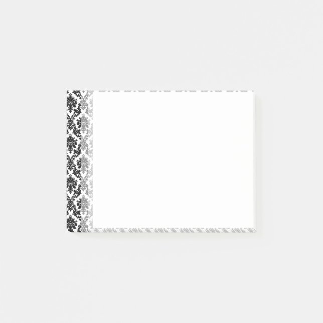 Black Damask Pattern Post-it Notes (Front)