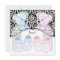 Black Damask Pink Blue Teddy Bear Twin Baby Shower