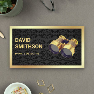 Black Damask Private Investigator Detective Business Card