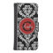 Black Damask Red Monogram Wallet Phone Case