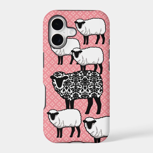 Black Damask Sheep Iphone Case (Back)