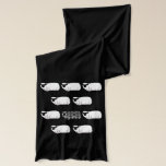 Black Damask Sheep Scarf<br><div class="desc">Even a black sheep, the symbol of non-conformity, looks ordinary when compared to a black damask sheep! Be different in an elegant way with this illustration featuring regular white sheep and the occasional black damask sheep!</div>