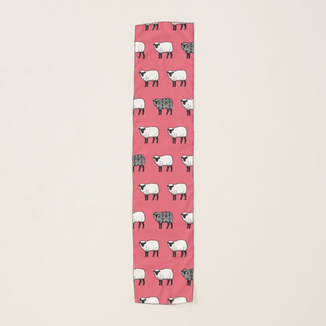 Black Damask Sheep Scarf (Front)