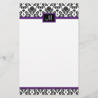 Black Damask stationery