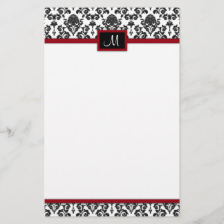 Black Damask stationery