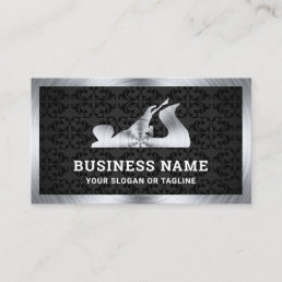 Black Damask Steel Hand Plane Handyman Carpenter Business Card