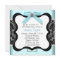 Black Damask Teal Black Sweet 16 Birthday Party