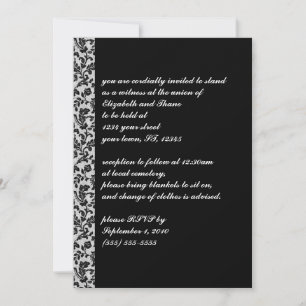 Black Damask Vintage Gothic Invitation