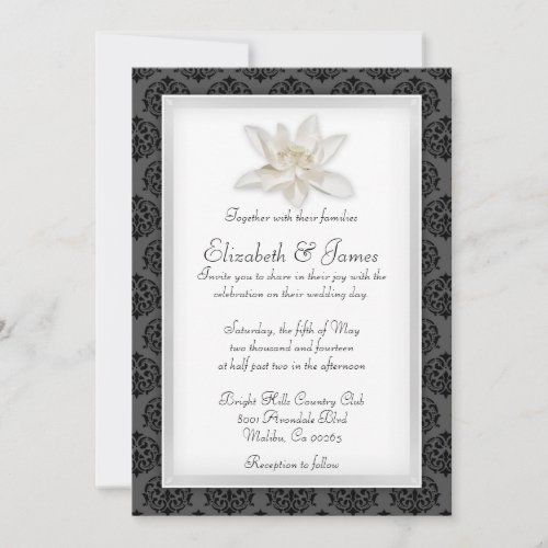 Black Damask Wedding Invitations
