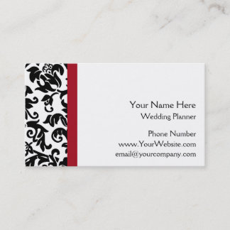 Black Damask Wedding Planner business cards