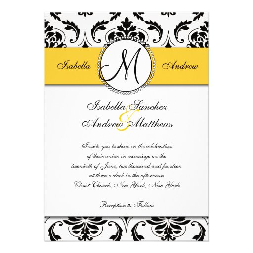 Black And Yellow Wedding Invitations 7