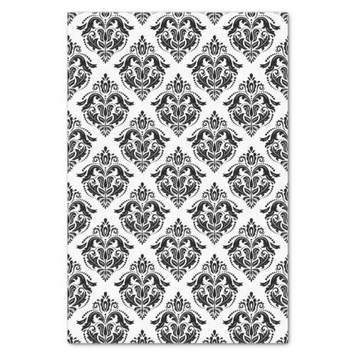 Black Damasks Geometric Pattern Custom Background Tissue Paper