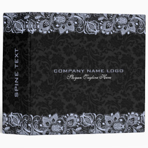 Black Damasks & Lavender Lace Border Binder
